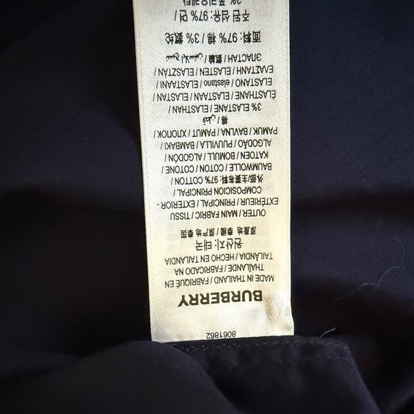 Men's Burberry Short-Sleeve Button Down Navy Check Sz M - Picture 7 of 9